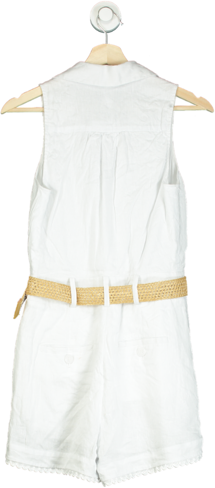 Reiss White Linen Playsuit UK 6