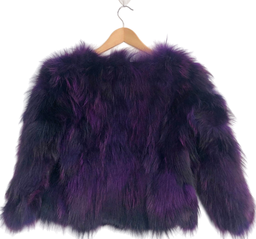 TopFur Purple Faux Fur Coat XL