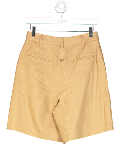 WYSE LONDON Tan Silvia Linen Blend Shorts UK 8