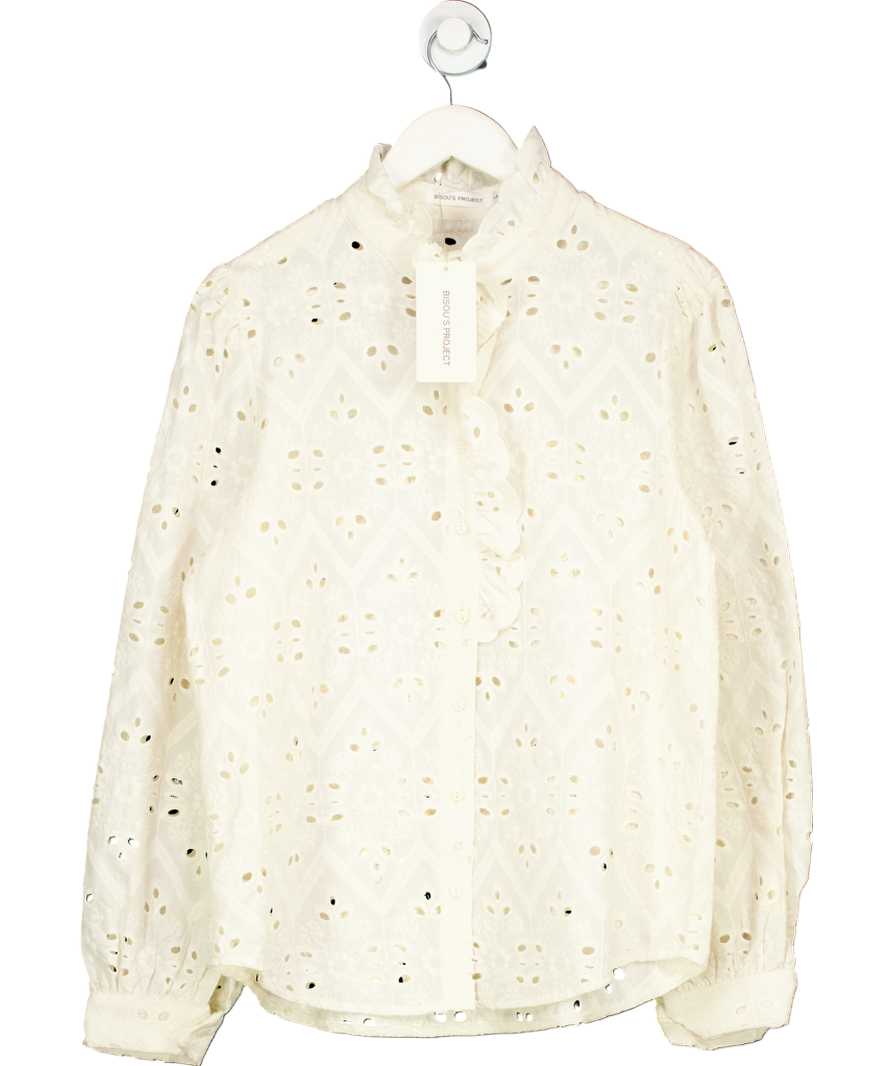 LAW & CO Bisous Project Cream Broderie Ambrose Blouse UK L