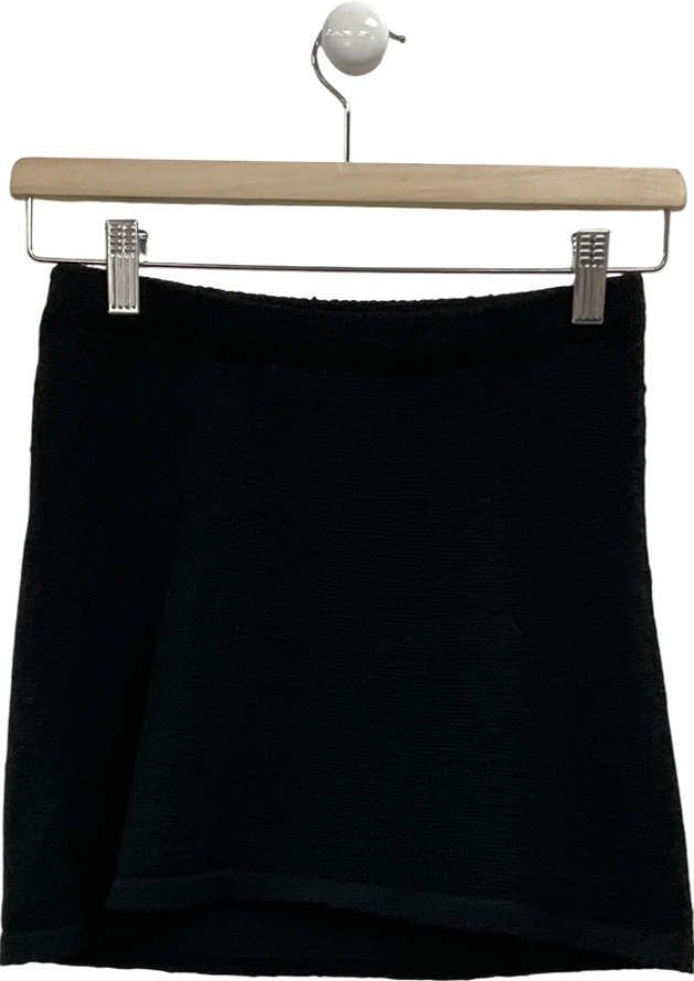 BOA Black Fine Knit Mini Skirt UK XS