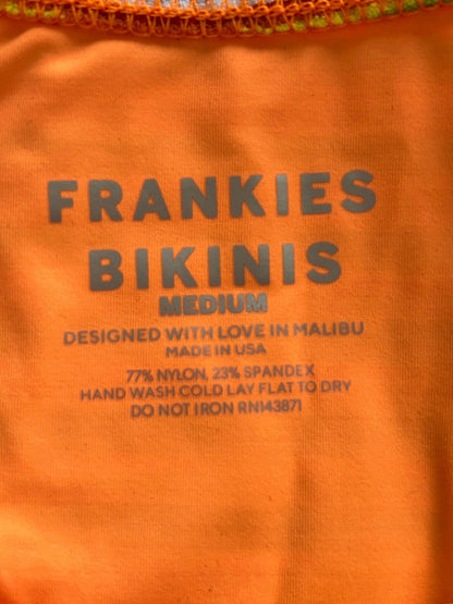 Frankie's Bikinis Orange Divine Striped Rib Bottom UK M