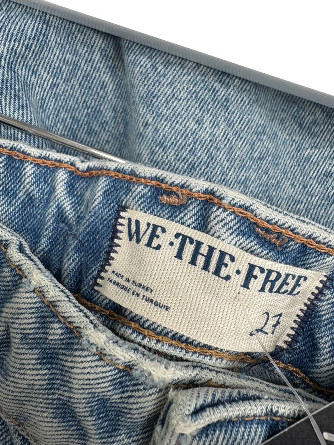 We The Free Blue Deep Trance Mid Rise Dropped Boyfriend Jeans W27