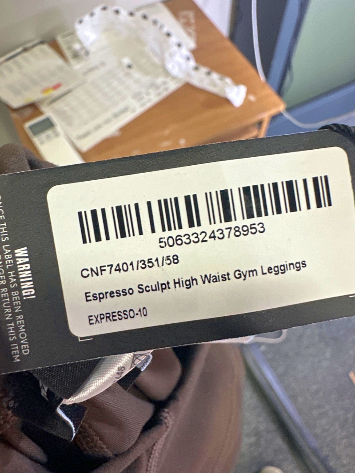 PrettyLittleThing Espresso Sculpt High Waist Gym Leggings UK 10