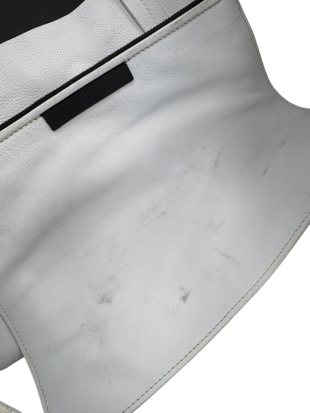 Joseph White / Black Large Leather tote Bag