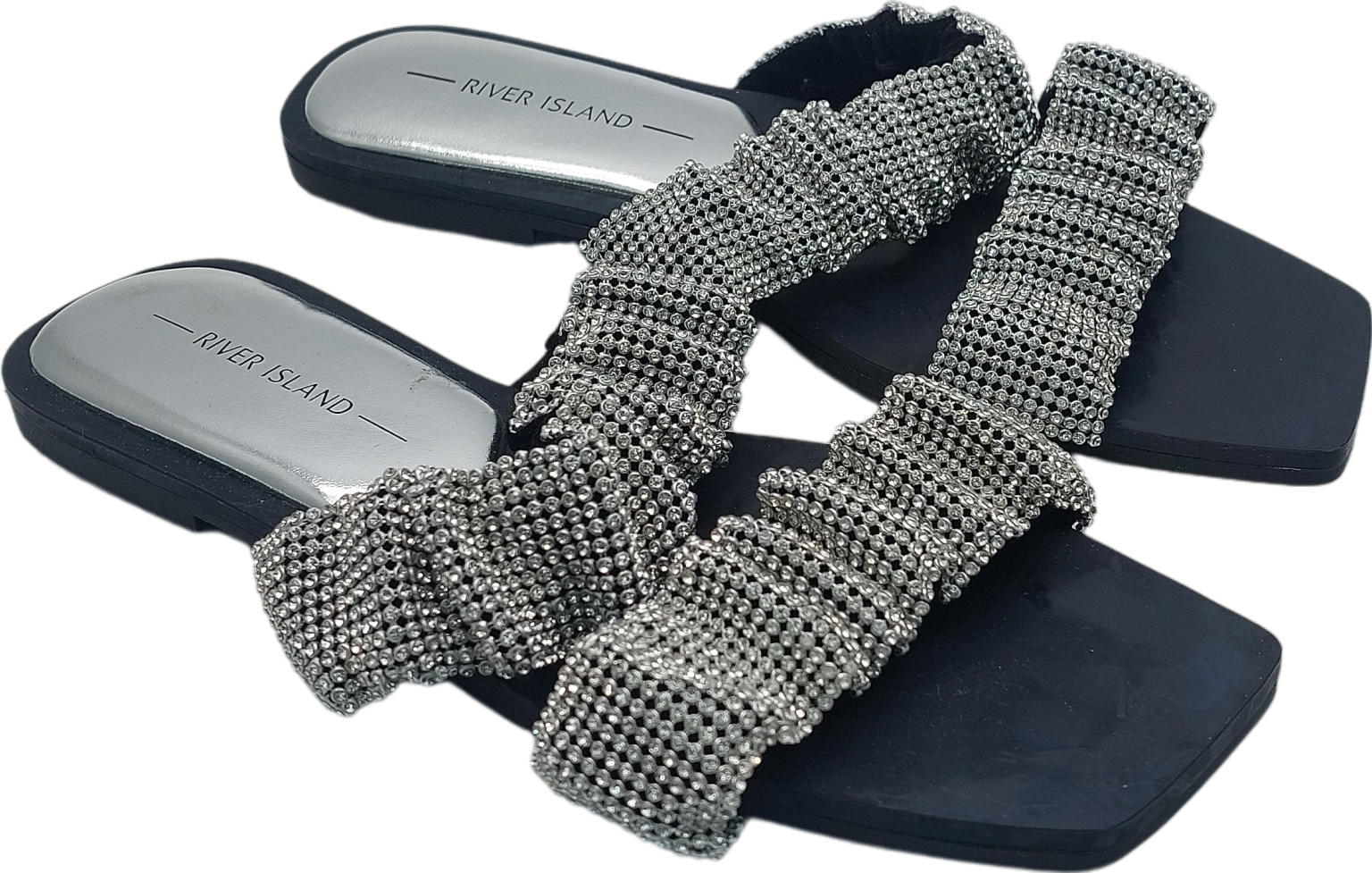 River Island Metallic Toodle Sandals UK 4 EU 37 👠