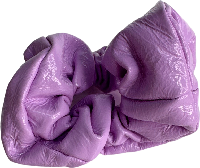 Purple Faux Leather Scrunchie