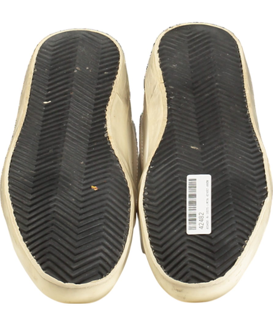 Golden Goose White Super-star Pearl Embellished Distressed Glittered Leather Trainers UK 6 EU 39 👠