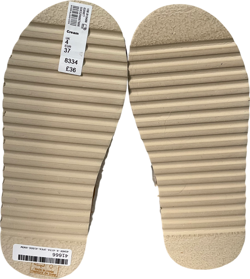 River Island White Cream Borg Lining Boots UK 4 EU 37 👠