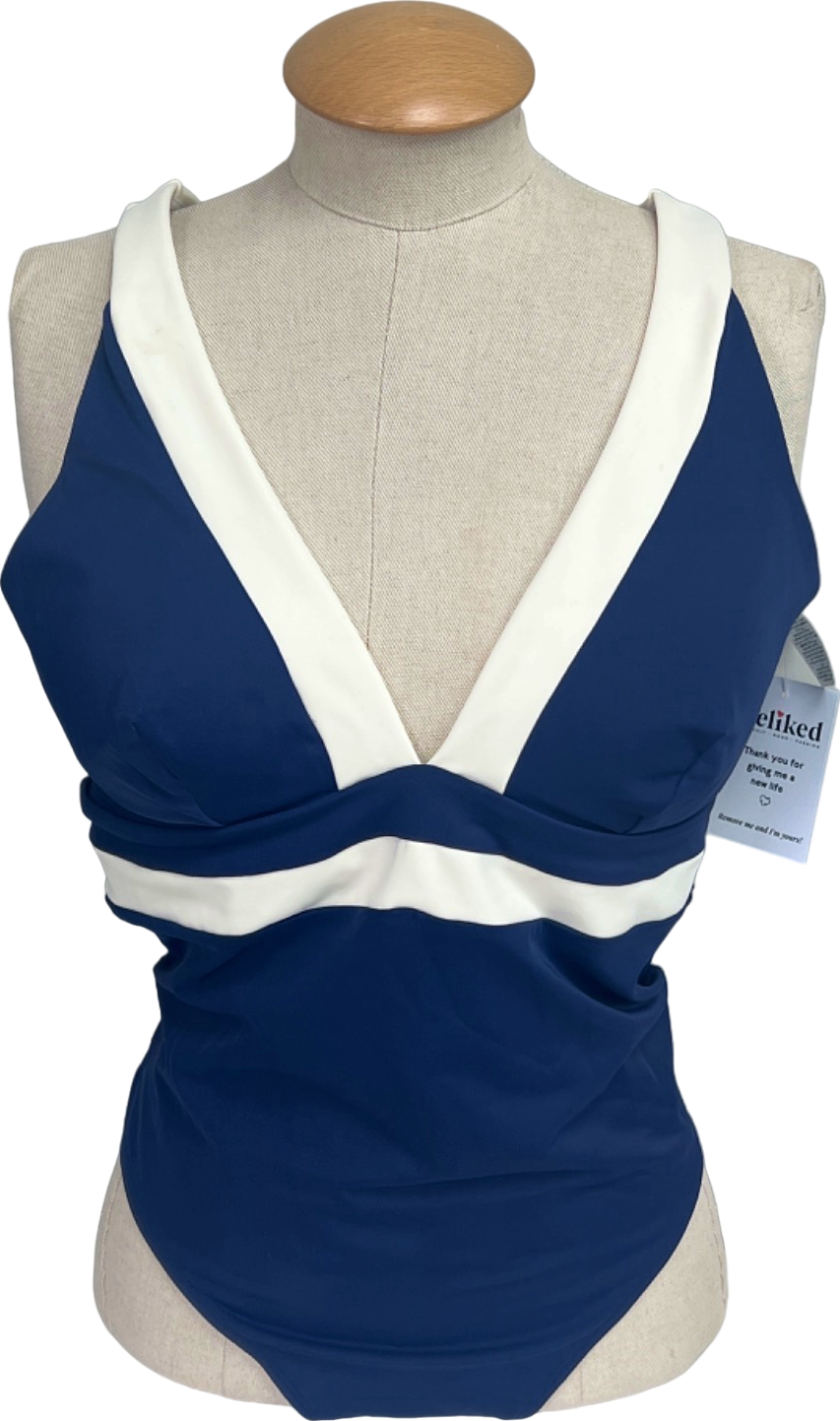 Boden Navy & White Riviera Swimsuit UK 16