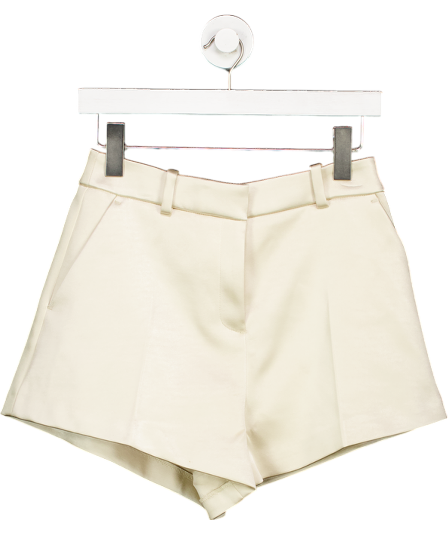 River Island Cream Bonded Satin High Waisted Shorts UK 6