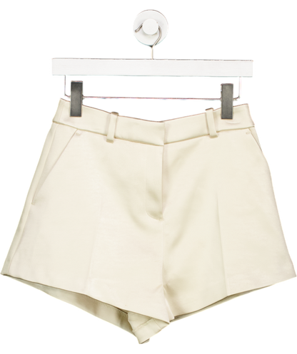 River Island Cream Bonded Satin High Waisted Shorts UK 6