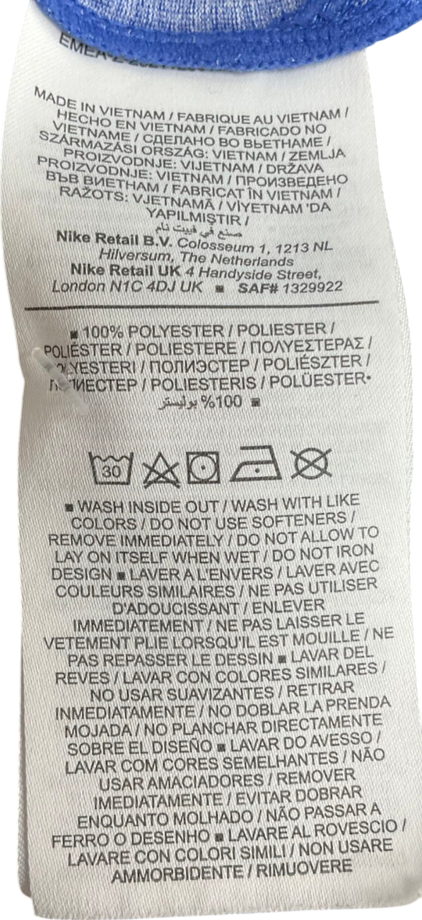 Nike Blunder Blue Breathable Running Recycled Polyester Short Sleeve Shirts UK S