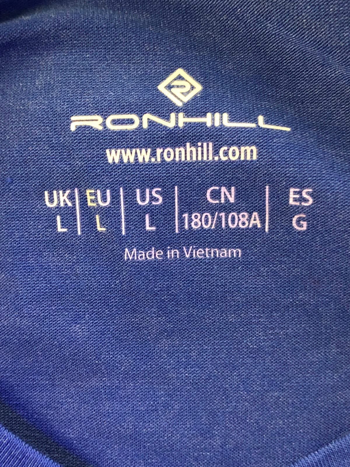 Ronhill Blue Running T-Shirt UK L