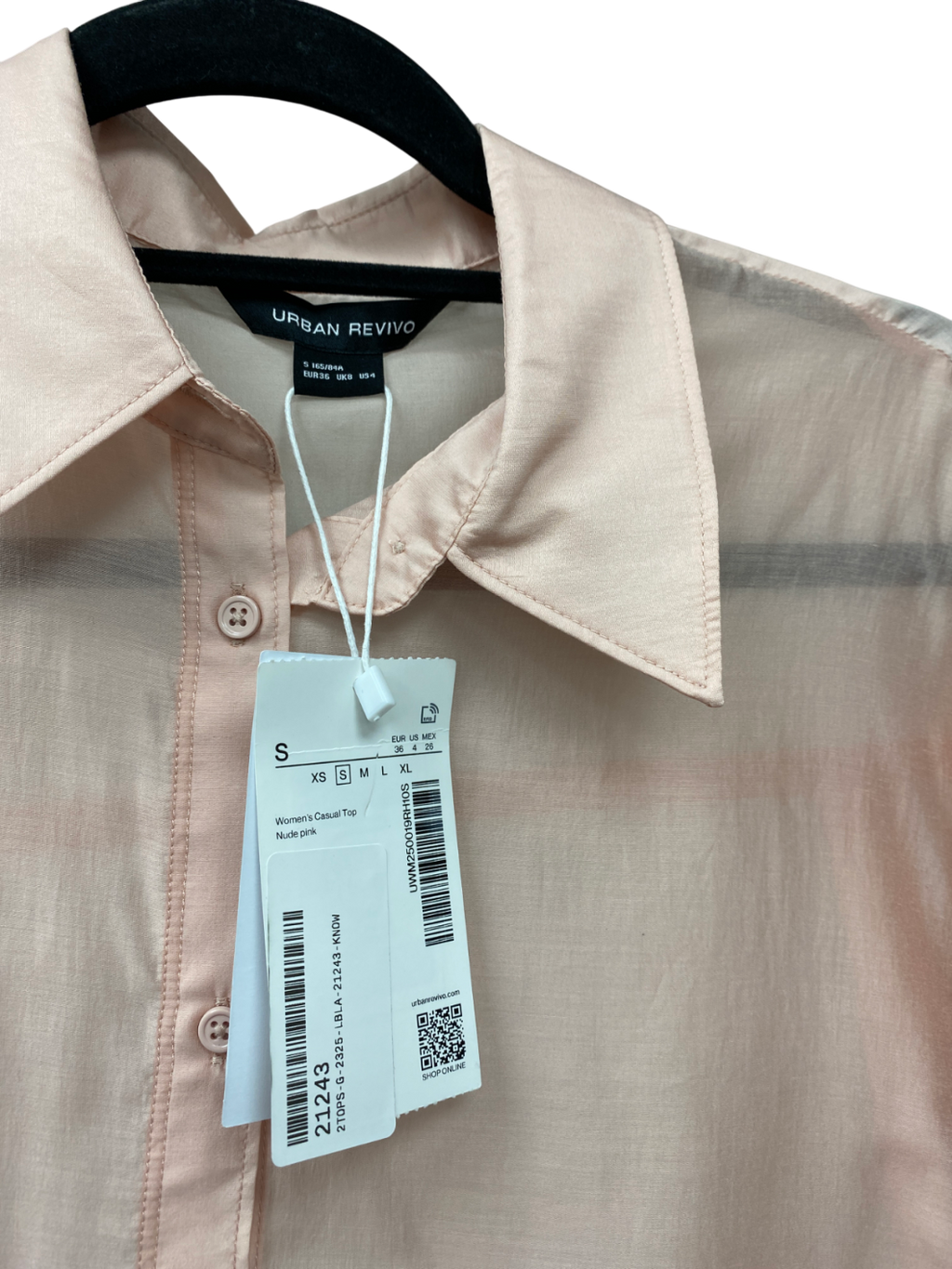 Urban Revivo Pink Semi Sheer Shirt UK 8