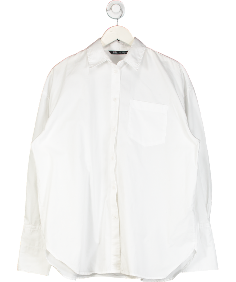 ZARA White Cotton Shirt UK S