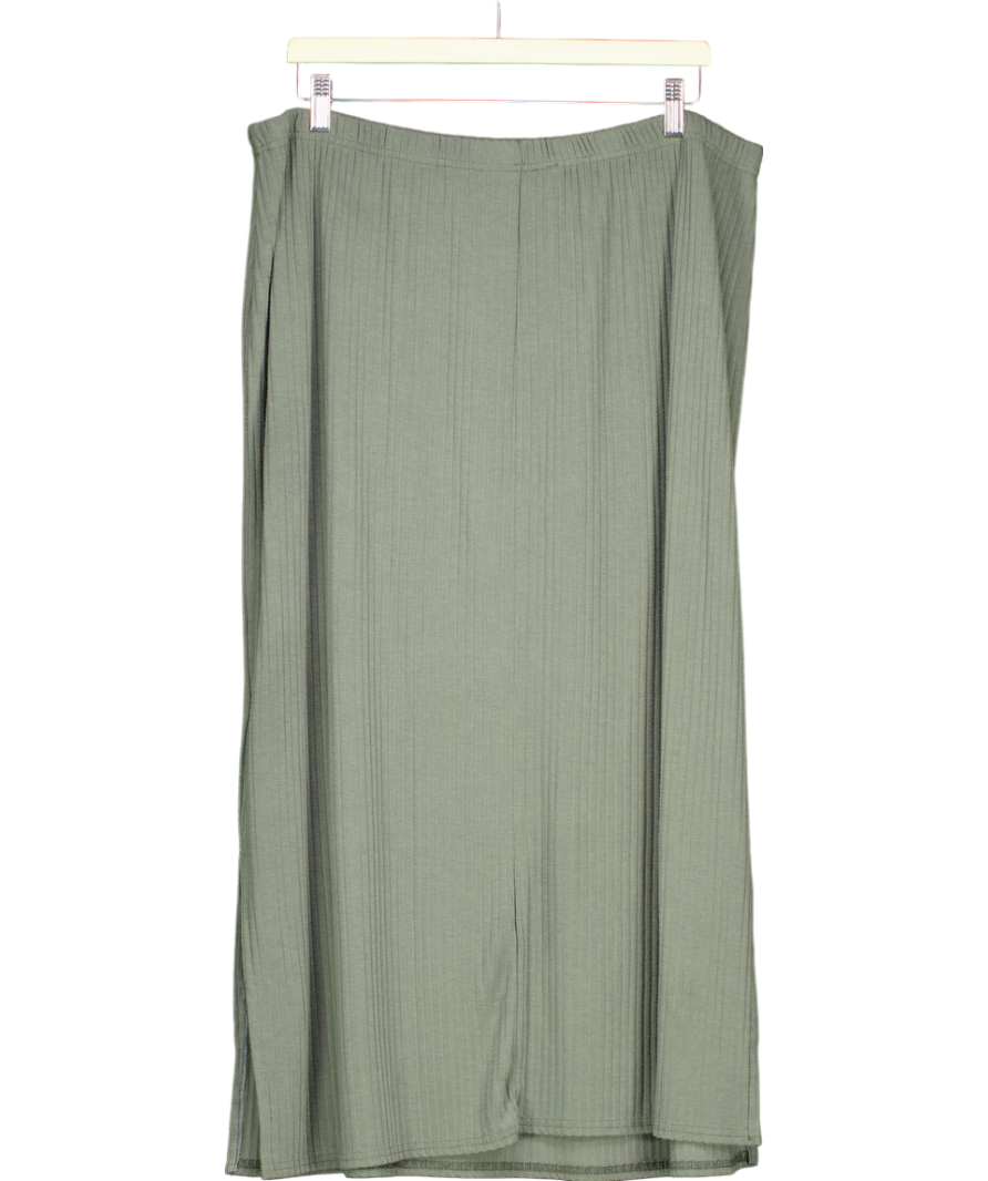 Yours Green Ribbed Skirt UK 22