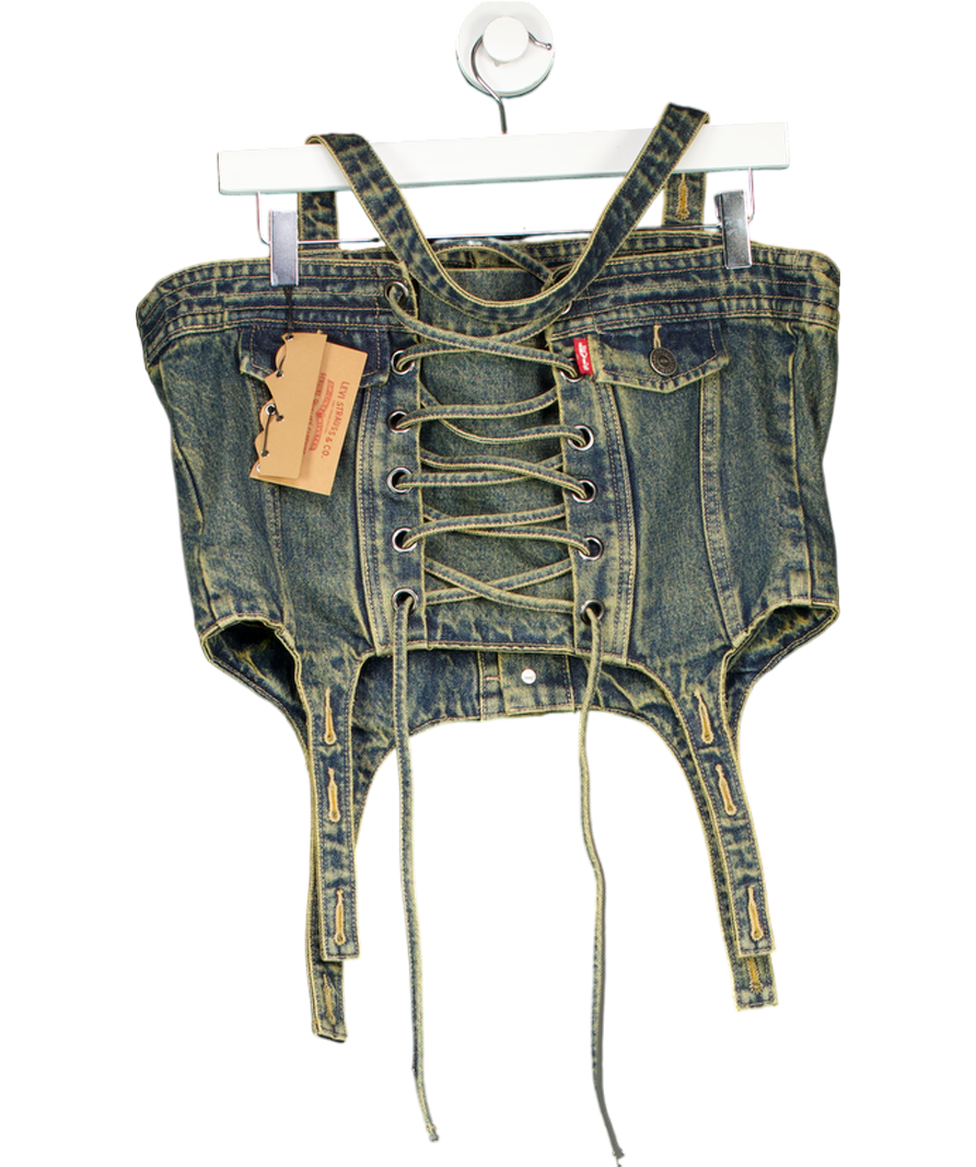levis x Andersonn Bell Blue Denim Corset Top UK XL