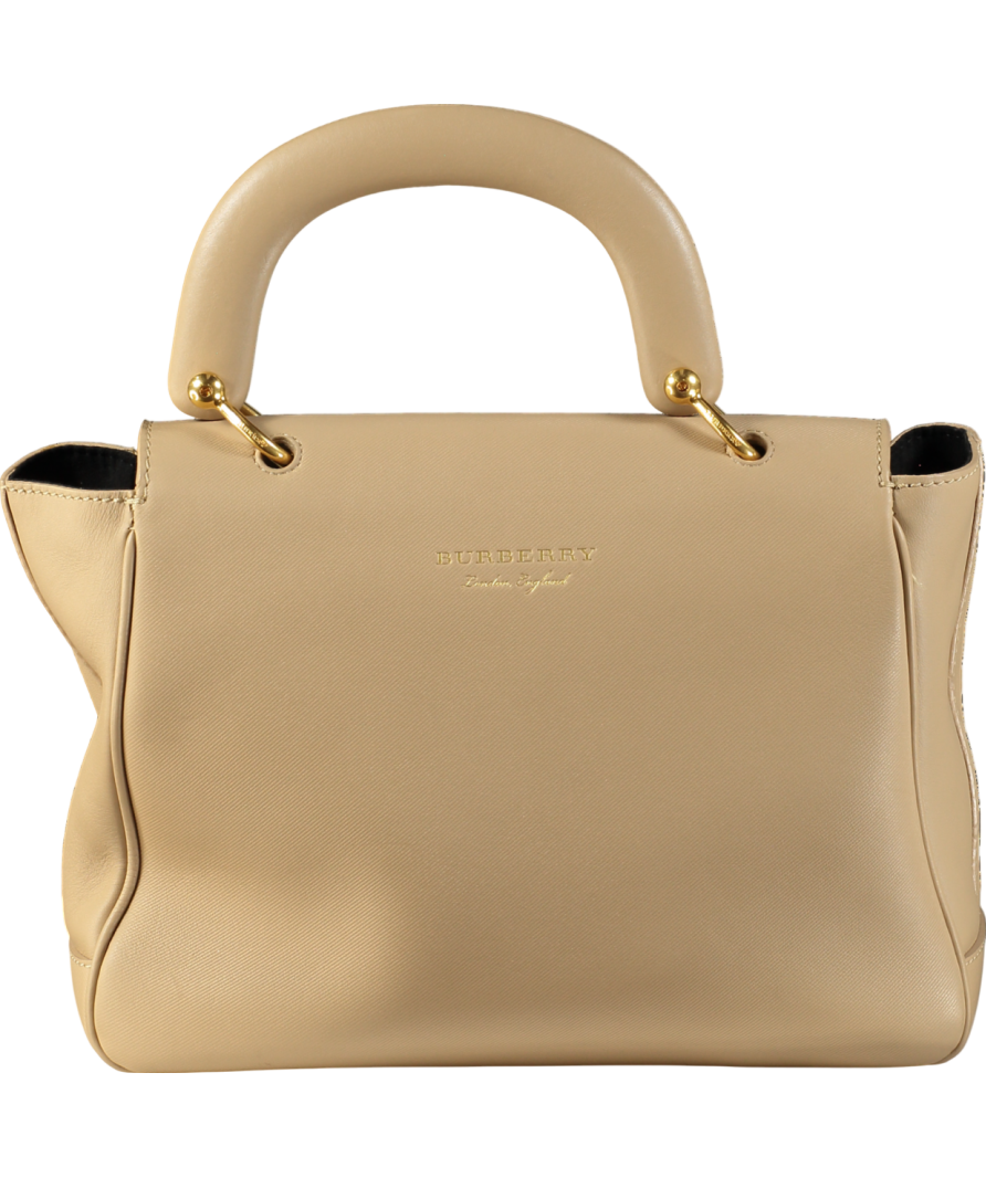 Burberry Beige Leather Dk88 Medium Top Handle Bag
