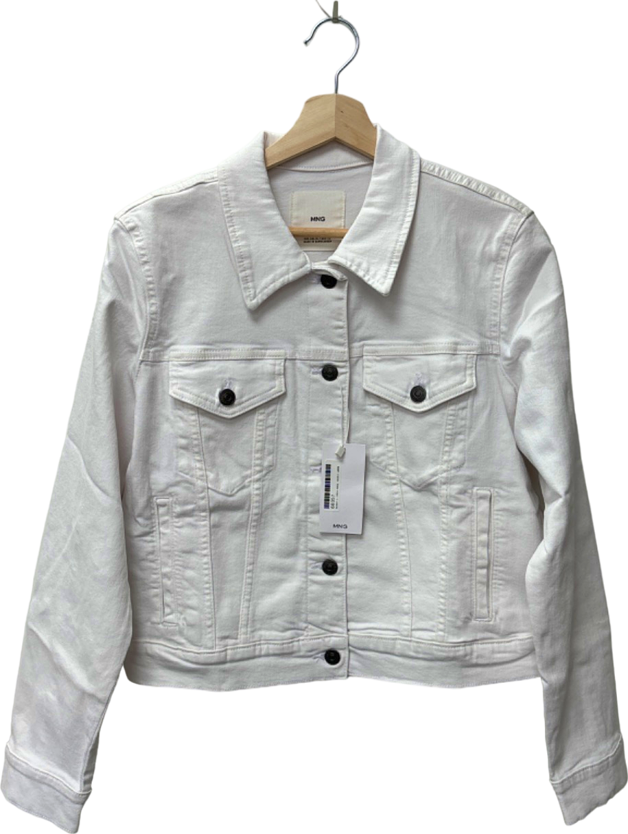 MANGO White Denim Jacket XL