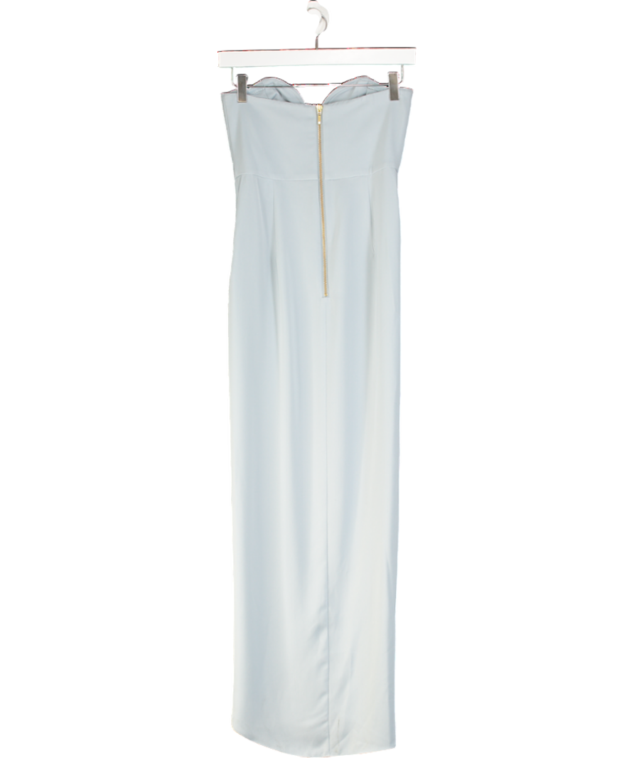 Shona Joy Blue U-wire Bustier Draped Dress UK 6