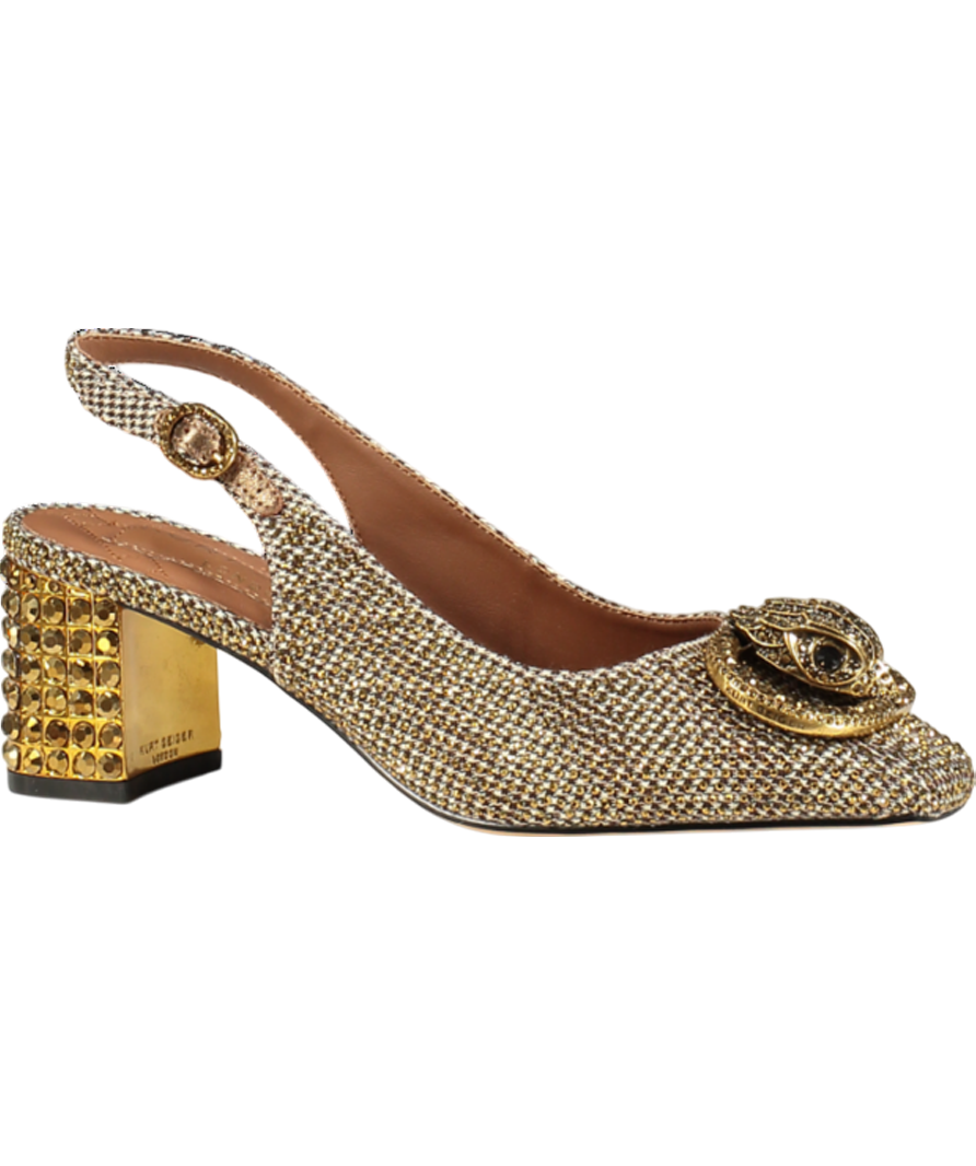 Kurt Geiger Metallic Chelsea Block Slingback Heel UK 3 EU 36 👠