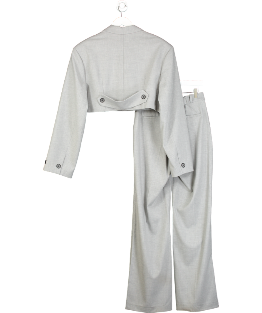 Laretaggio Grey Cropped Wool Blend Blazer And Trouser Suit UK XS/S