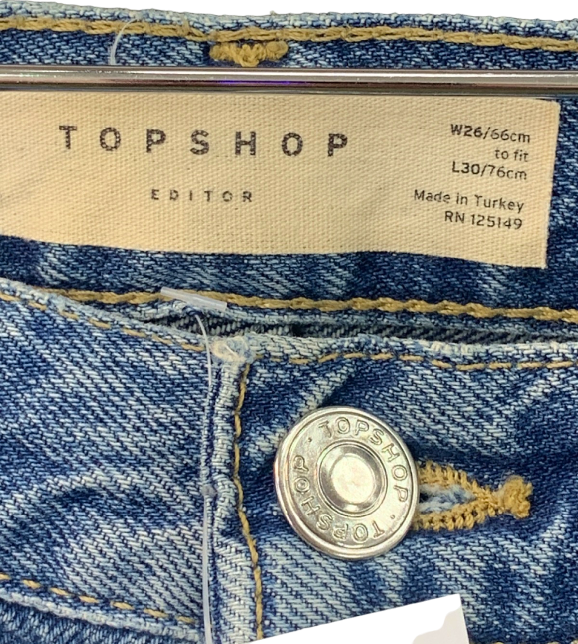 Topshop Blue Editor Jeans UK 8