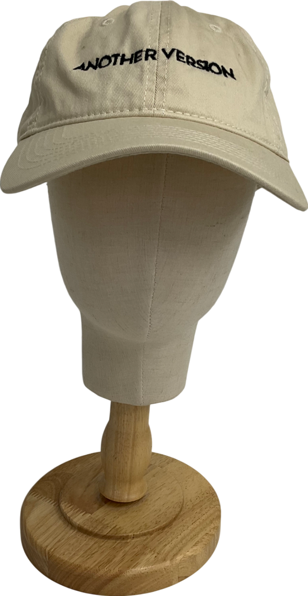 Another Version Beige Cotton Baseball Cap One Size