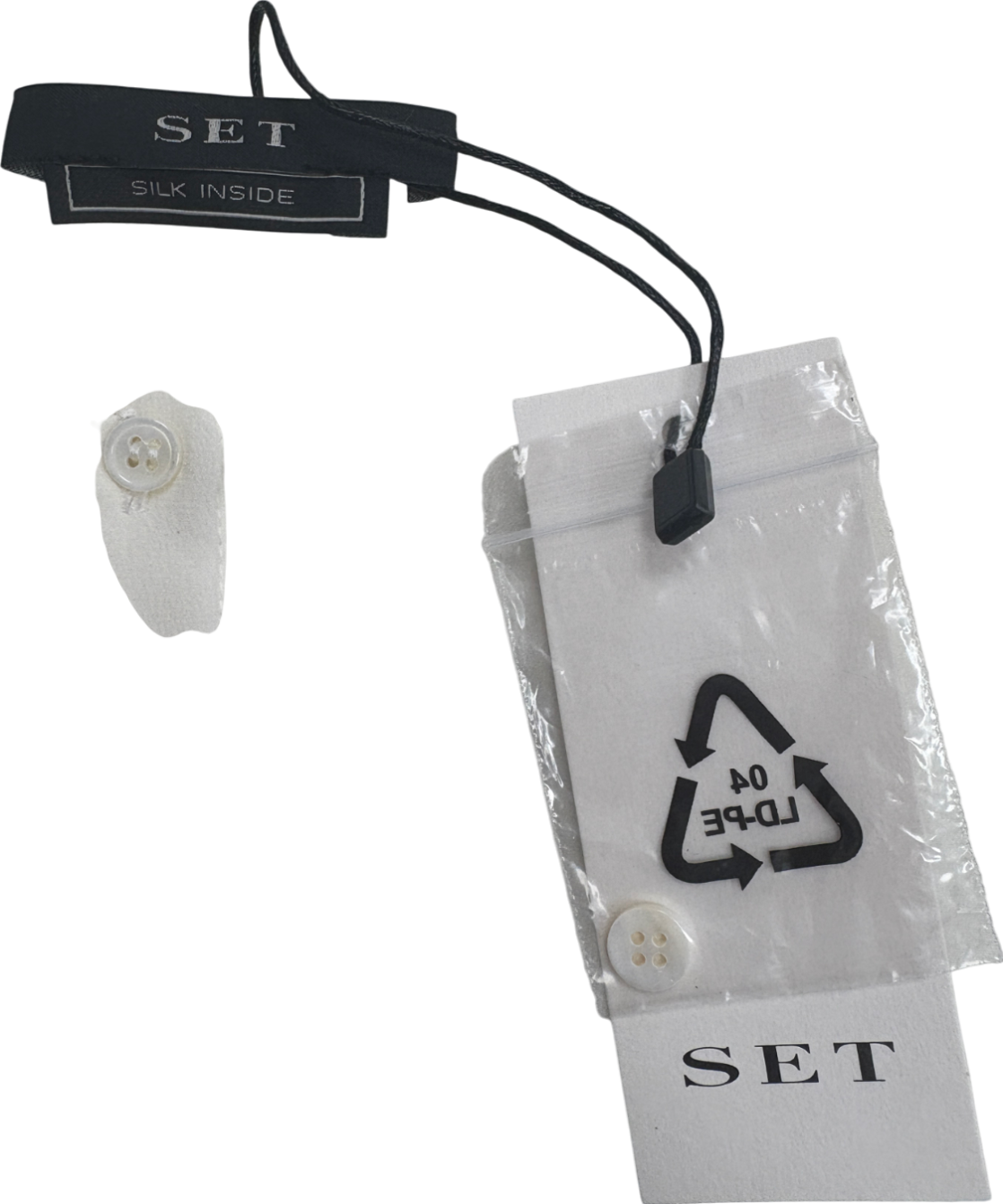 SET Cream Zoey 100% Silk Button T-shirt UK 10