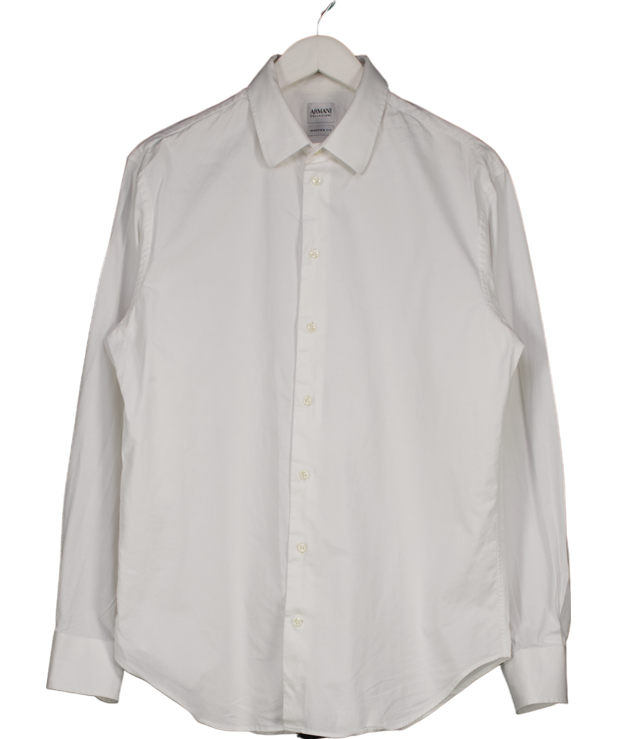 Armani Collection White Cotton Shirt Size 41 UK L