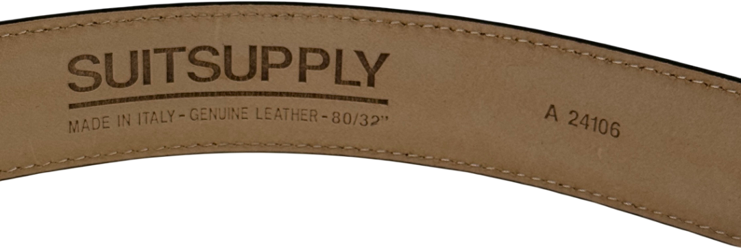 SUITSUPPLY Black Smooth Leather Belt UK S