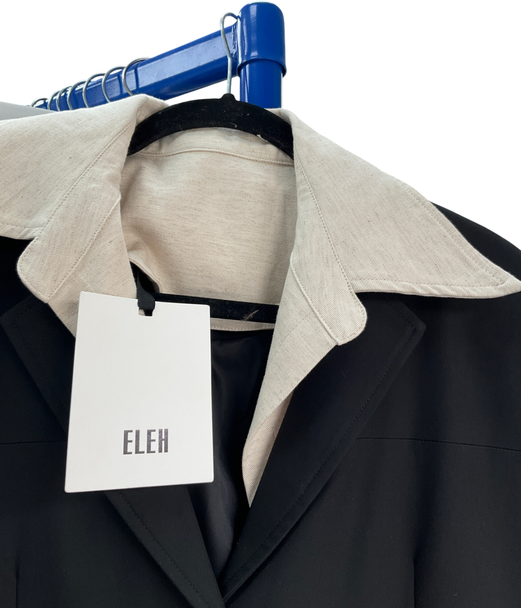 ELEH Black Jacket With Removable Collar UK S/M