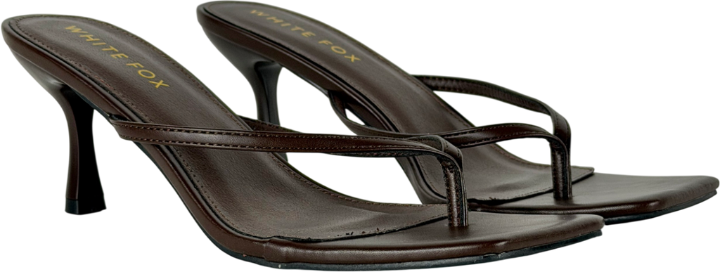 White Fox Brown Mitchell Thong Mules UK 7 EU 40 👠
