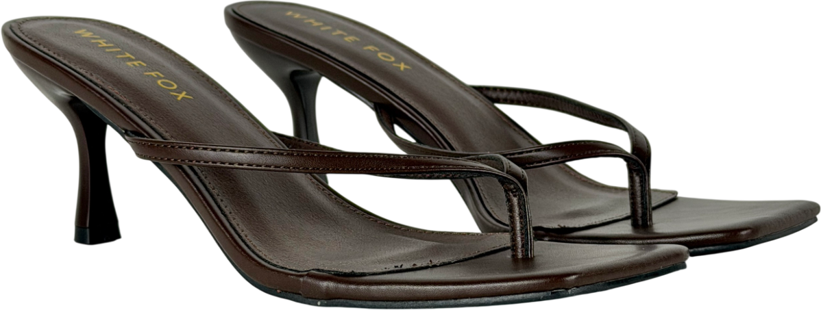 White Fox Brown Mitchell Thong Mules UK 7 EU 40 👠