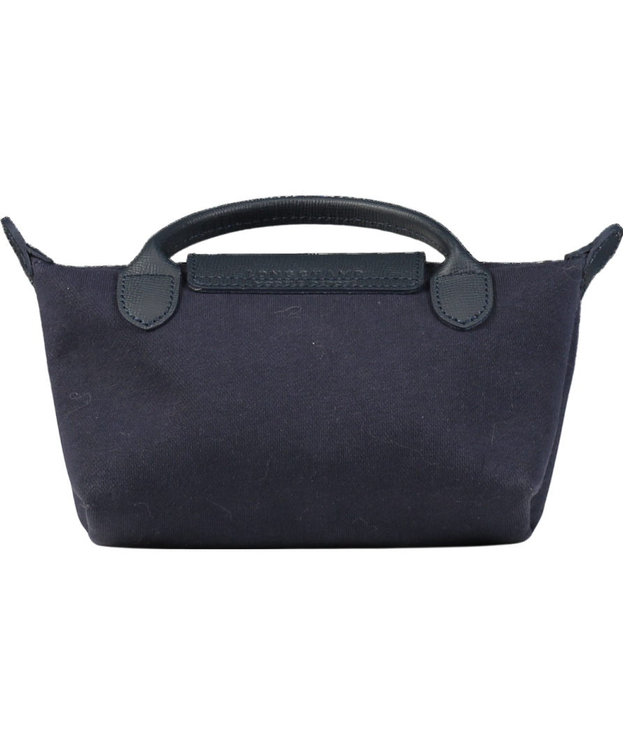 Longchamp Navy Blue Logo Mini Pouch Bag