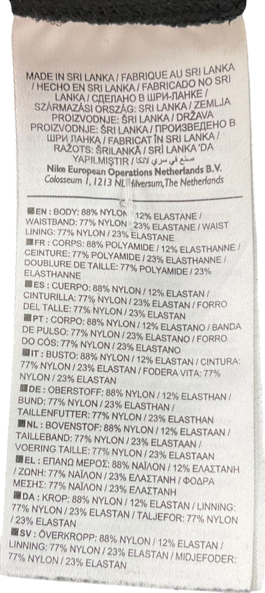 Nike Black High Waisted Ribbed Leggings UK S