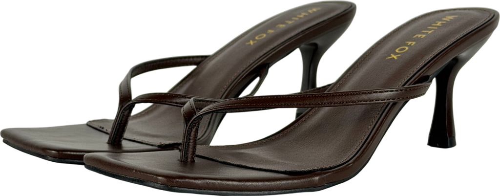 White Fox Brown Mitchell Thong Mules UK 7 EU 40 👠