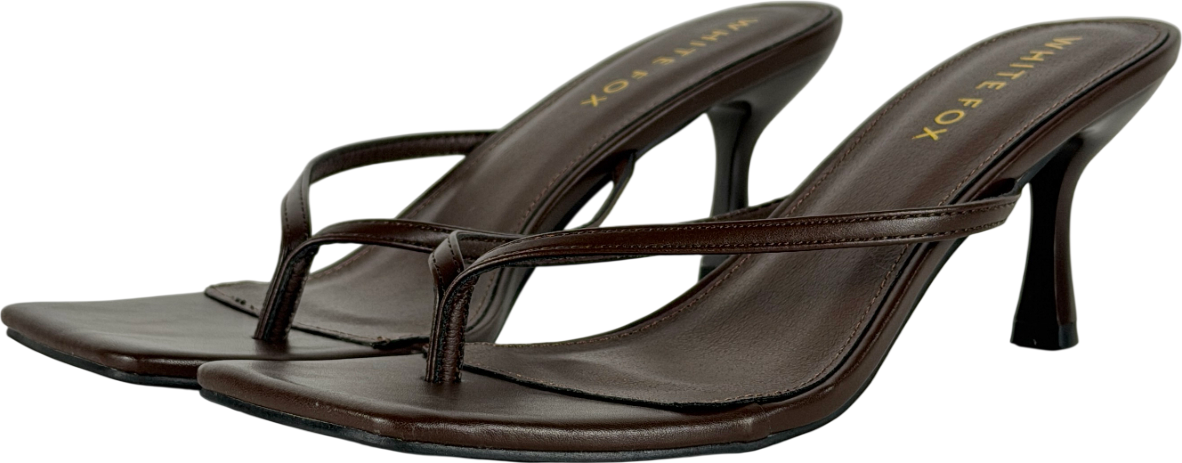 White Fox Brown Mitchell Thong Mules UK 7 EU 40 👠