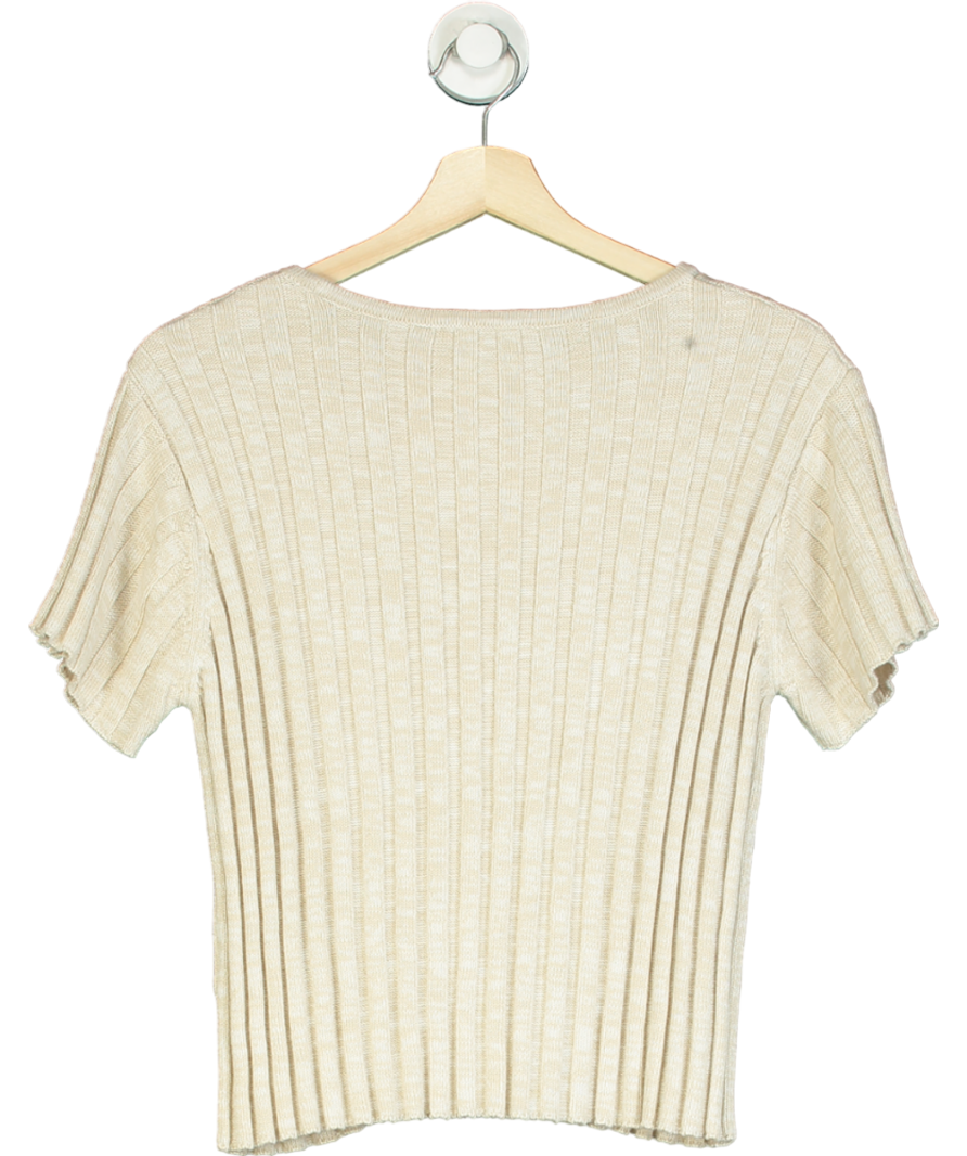 Ragdoll LA Beige Ribbed T-shirt UK S