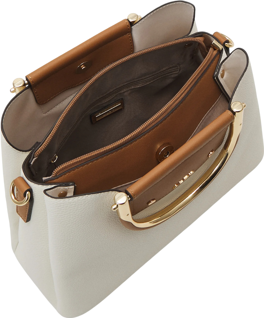 ALDO Cream / Tan / Gold Sloana  Top Handle Bag With 2 Shoulder Straps