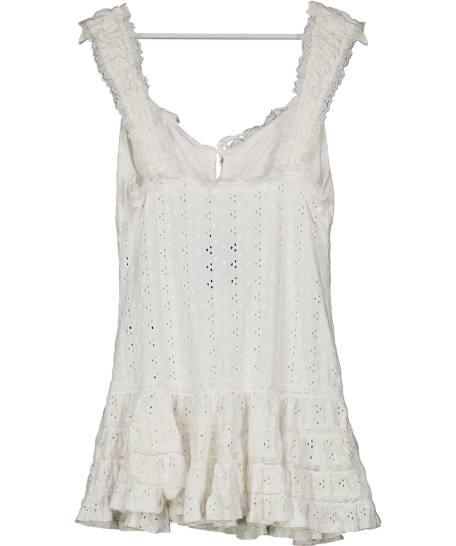 Kimchi Blue White Ava Broderi Anglais Mini Dress UK XL