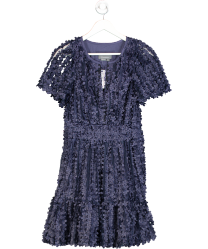 Anthropologie Blue The Somerset Mini Dress: Floral Appliqué Edition UK M