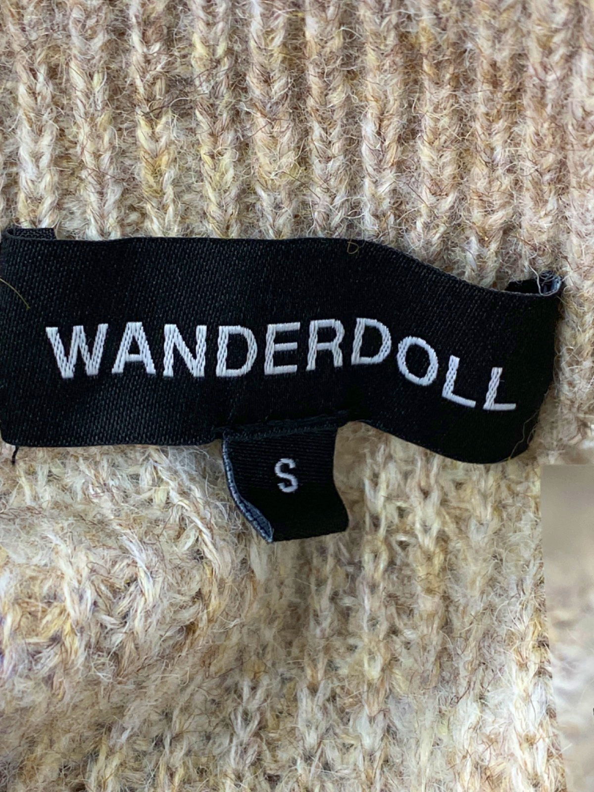 Wanderdoll Beige Knitted Mini Skirt with Tie Detail UK S