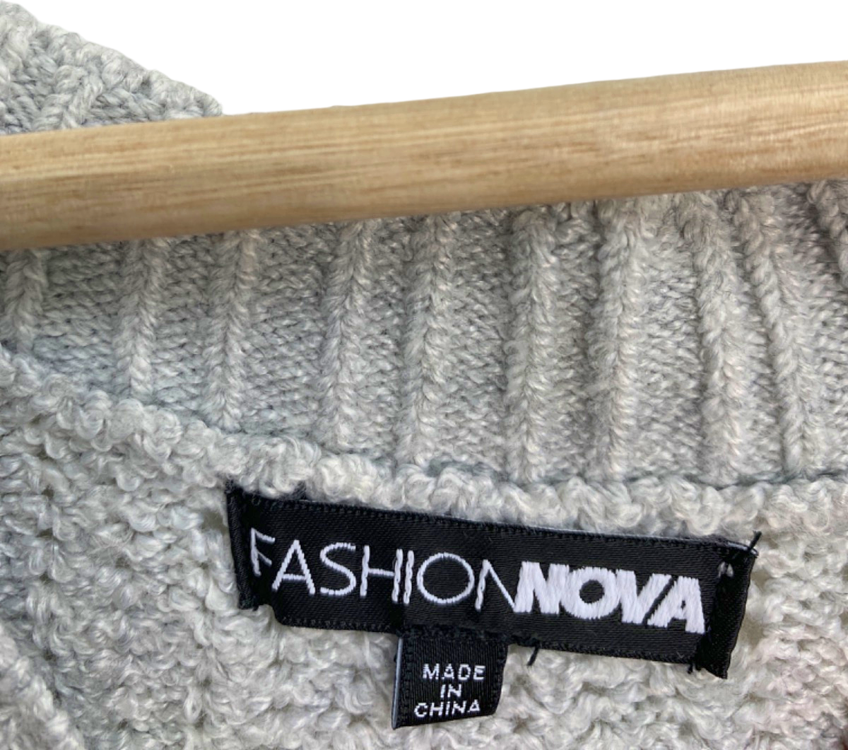 Fashion Nova Grey Ribbed Knit Tank Top UK 6