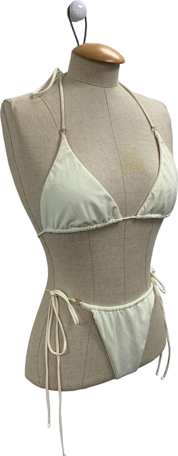 Away That Day Cream Bikini Set UK S