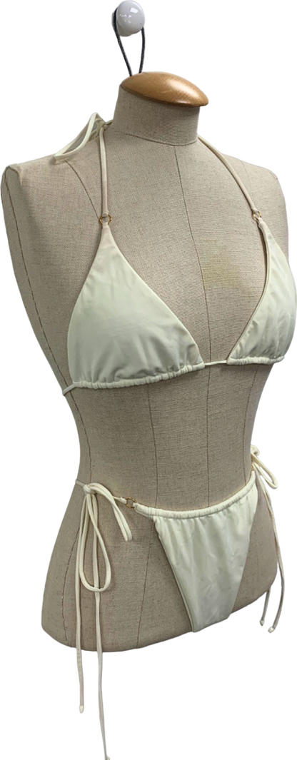 Away That Day Cream Bikini Set UK S