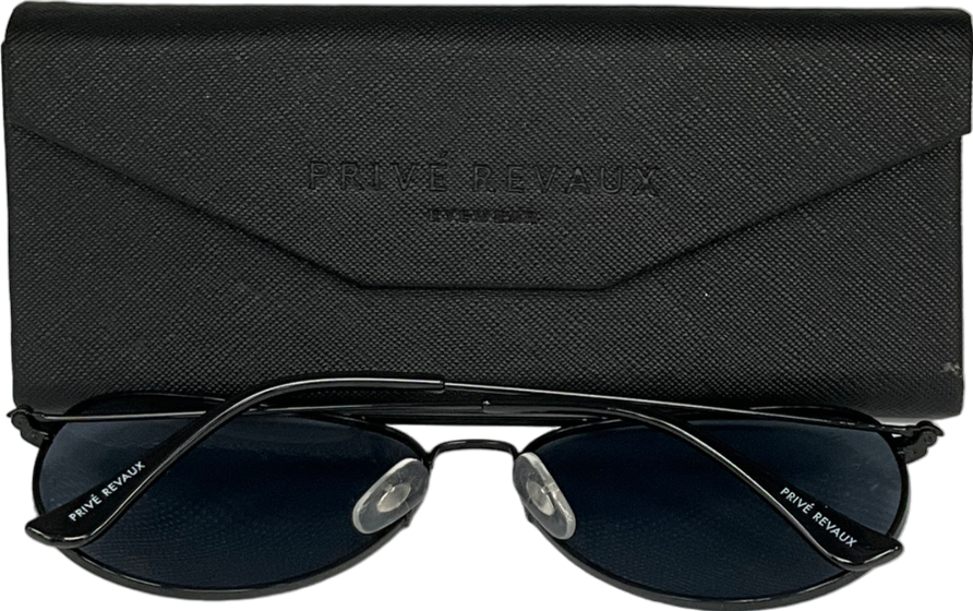 prive revaux Black The Commando Handcrafted Designer Polarized Aviator Sunglasses in case