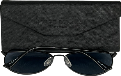 prive revaux Black The Commando Handcrafted Designer Polarized Aviator Sunglasses in case