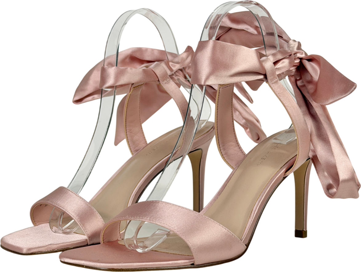 Charles & Keith Pink Eliana Satin Tie-around Heeled Sandals UK 6 EU 39 👠